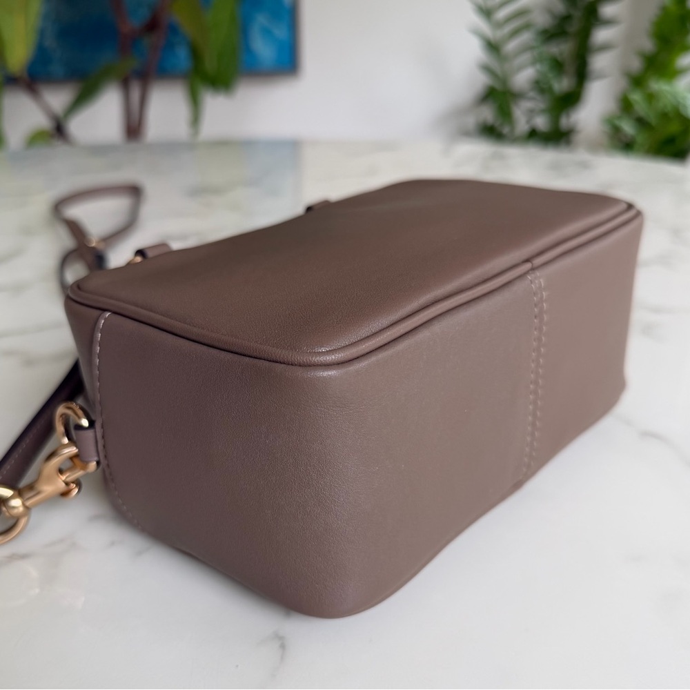 Coach Satchel Crossbody Dark Stone Leather Gold CT776 - Picture 9 of 16